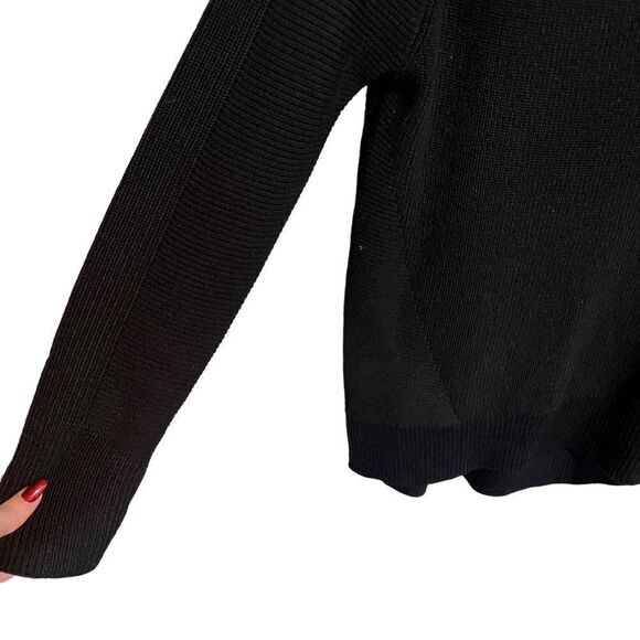Athleta- Women’s Black Hanover Refined V-Neck Wool Blend Sweater, Size XL - Picture 5 of 16